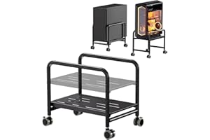 PUTORSEN Computer Tower Stand Under Desk - Height Adjustable PC Stand for Most Mid-Tower, Rolling CPU Holder with 360° Locking Wheels, Max Load 66 lbs, Black
