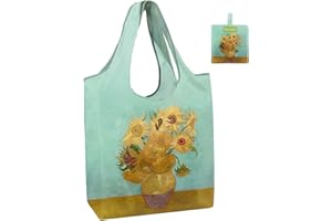 BeeGreen Oil Painting Flower Tote Bag - Large Reusable Grocery Bag, Polyester Grocery Bags Gifts for Women,Foldable, Washable
