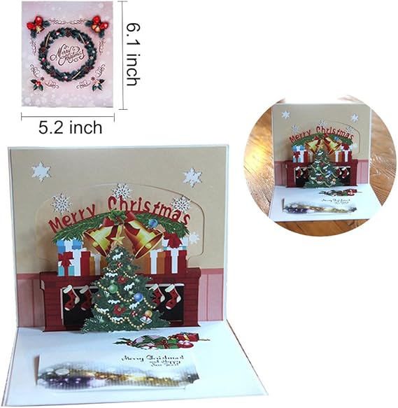3D Up Card Merry Christmas Tree Holiday Greeting Creative New Cards Hot Q9B1