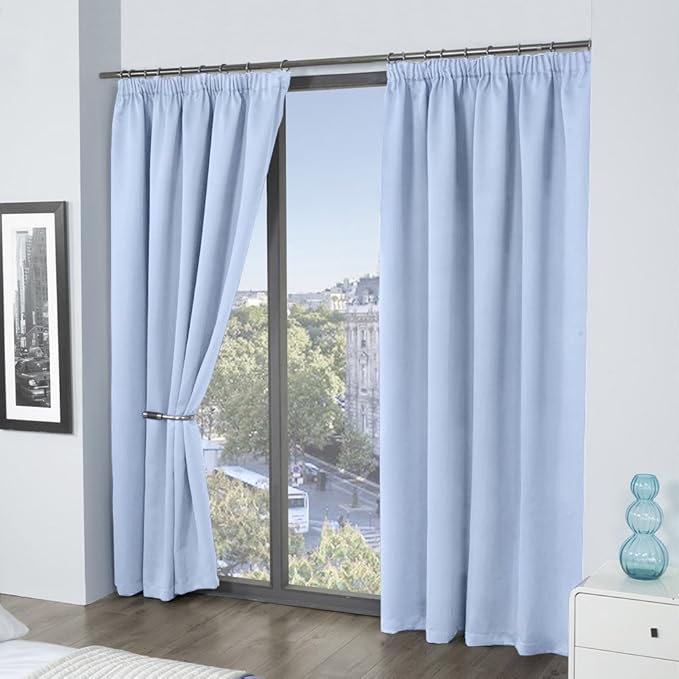 Louisiana Blackout Curtain Pencil Pleat, Aqua, 66x54 Amazon.co.uk
