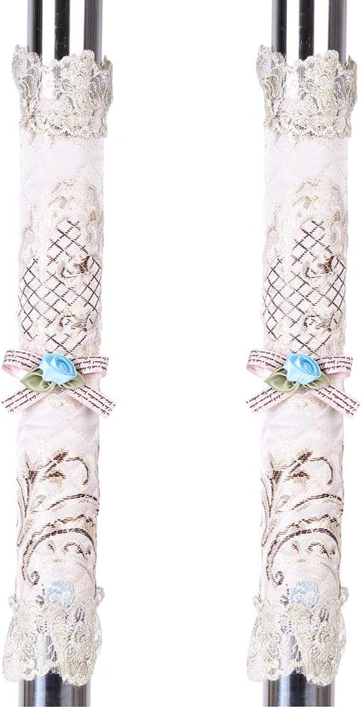 DUOYIZI LU3XI Lace Refrigerator Door Handle Covers Handmade Decor Handles Antiskid Protector Gloves for Fridge Oven Keep Off Fingerprints,Liquid,Oil Stain,Food Spot,2 Pieces