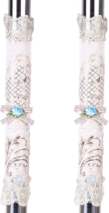 DUOYIZI LU3XI Lace Refrigerator Door Handle Covers Handmade Decor Handles Antiskid Protector Gloves for Fridge Oven Keep Off Fingerprints,Liquid,Oil Stain,Food Spot,2 Pieces