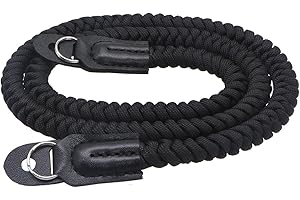 HITHUT Paracord Woven Camera Neck Shoulder Strap Belt Hand Compatible with Canon Nikon Sony Olympus Pentax Fujifilm Panasonic SLR DSLR Digital Mirrorless Cameras 36inch Black
