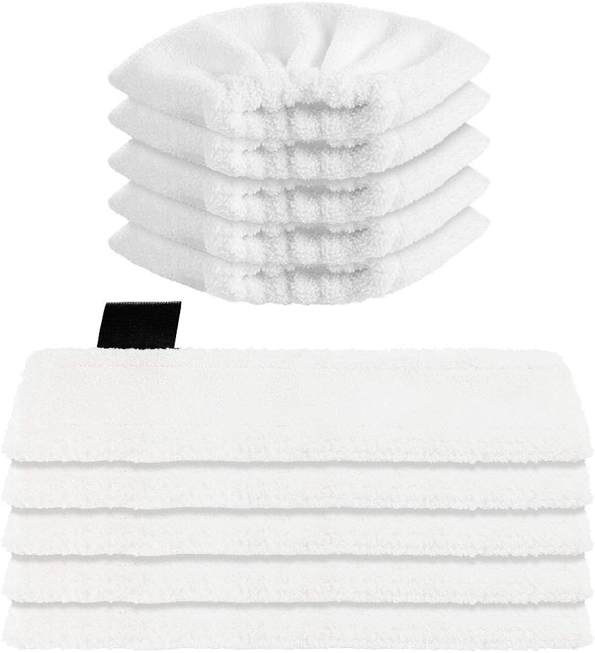 Sunnila 10 Microfibre Cloth Cover Pads Set Washable 5 Floor Nozzles + 5 Hand Nozzles for Kärcher EasyFix SC1, SC2, SC3, SC4