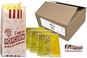 8 oz HTD Canada Popcorn Company Authentic Theater Popcorn Portion Packs 24 Packs