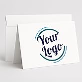 Printualist Personalized Logo Thank You Cards with White Envelopes – Custom Printed 7″×5″ Folded Business Greeting Cards – Bulk Pack (1–100 Cards)