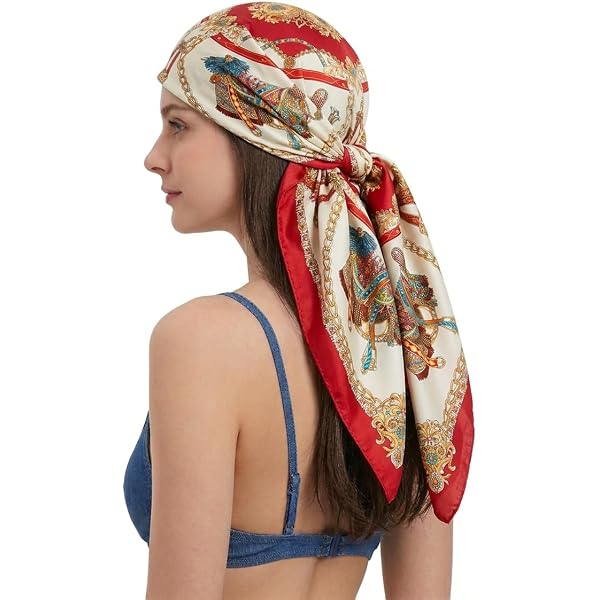 JOE GREEN CO Large Silk Like Satin Scarf Neck Head Wrap 35 Inch