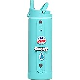 Elemental Iconic Kids Water Bottle with Straw Lid & Charms Strap, Leak-Proof When Closed, Triple Insulated Stainless Steel Reusable Water Bottle - 14oz, Robin's Egg