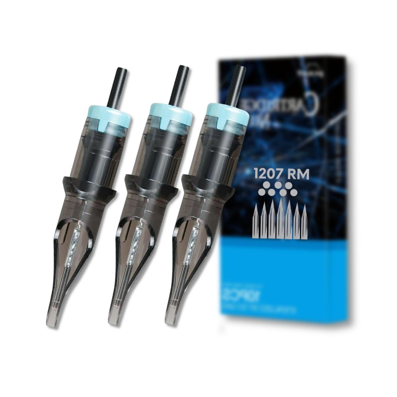 Professional 10Pcs Cartridges Disposable Tattoo Needles 0.35mm for Tattoo Artists Box of 10 Round Magnum and Round Liner (Mast1207RM)