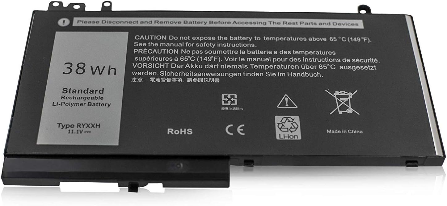 ASKC 38Wh RYXXH Laptop Battery for DELL Latitude E5450 E5550 E5250 E5270 Latitude 11 3150 3160 VVXTW YD8XC R5MD0 5TFCY 9P4D2 VY9ND 451-BBLJ 11.1V 3-Cell - Image 3
