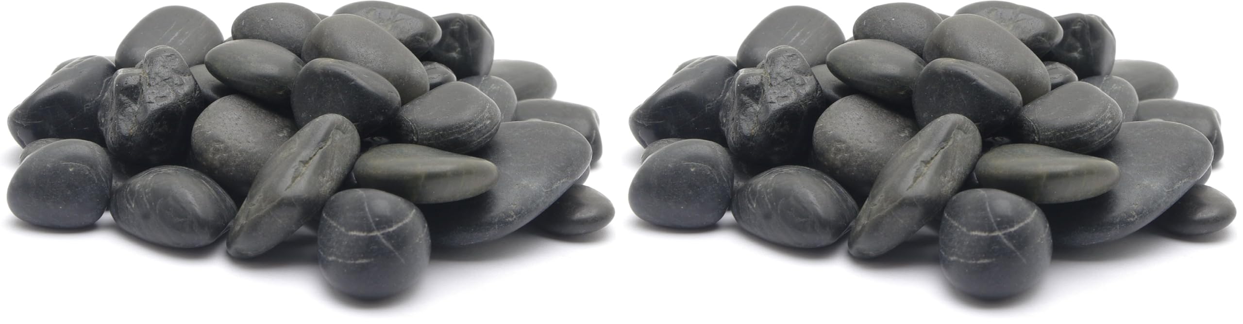 Marina Decorative Aquarium Gravel Natural Beach Pebble, 12-18 mm, 2 Kg, Black (Pack of 2)