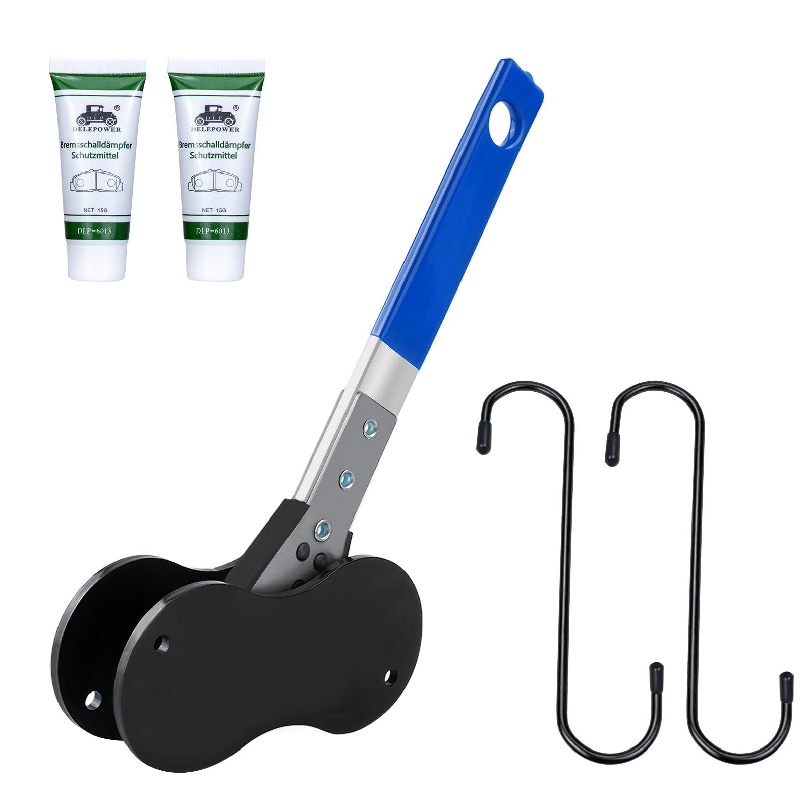 Photo 1 of Symentis 2026 Patented Gen2 Brake Caliper Compression Tool, 5 in 1 Professional Piston Compressor & Brake Pad Spreader with 2 Brake Lubricants & 2 Hooks for Single/Twin/Quad Calipers, Blue