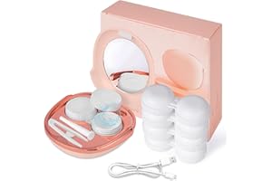 VORDRASSIL MV5 Contact Lens Cleaner Machine, Portable Ultrasonic Contact Lens Cleaner with USB Charger, Fit Disposal Soft Lens, Colored Contact Lens, RGP Lens and OK Lens (Pink)