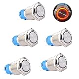 DMWD 5Pcs 19mm Latching Push Button Switch 12V 24V