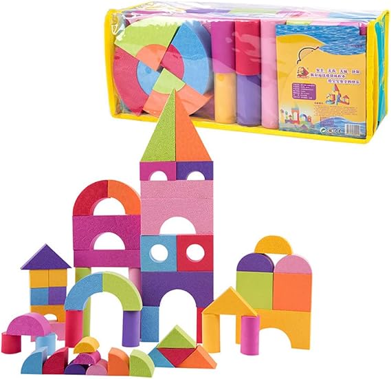 50pcs Foam Building Brick Blocks Soft EVA Colorful Construction Play