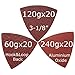 XXGO 60 Pcs 60/120/240 Grits 3-1/8 Inch 80mm Triangular Hook & Loop Oscillating Tool Sandpaper for Sanding Wood Contains 20 of Each Fit 3-1/8 Inch Triangle Oscillating Multi Tool Sanding Pads XG8030