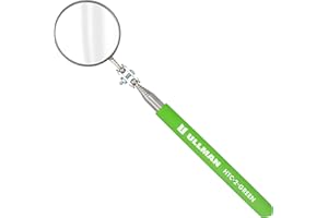 Ullman HTC-2 Pocket Size Telescoping Inspection Mirror with 2.25 inch Round Mirror and Green Handle - Perfect for Mechanics, Contractors, HVAC Technicians, and Trade Professionals