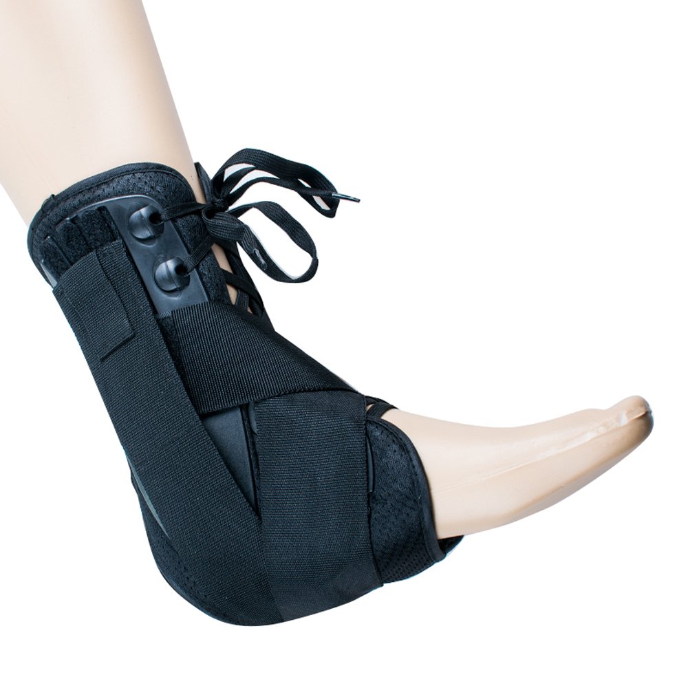 funwill Ankle Stabilizer Brace Support Guard Protector for Joint Pain, Athletic Injuries, Recovery, Sprains - with Adjustable Straps for Left or Right Foot (l)