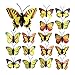 FirstCover Refrigerator Magnets 20 Pcs Decorative Cute Butterfly Fridge Magnets Kitchen Colorful Magnets Office Magnets Fun Magnets Whiteboard Dry Erase Board Magnets (20 Yellow Butterfly)