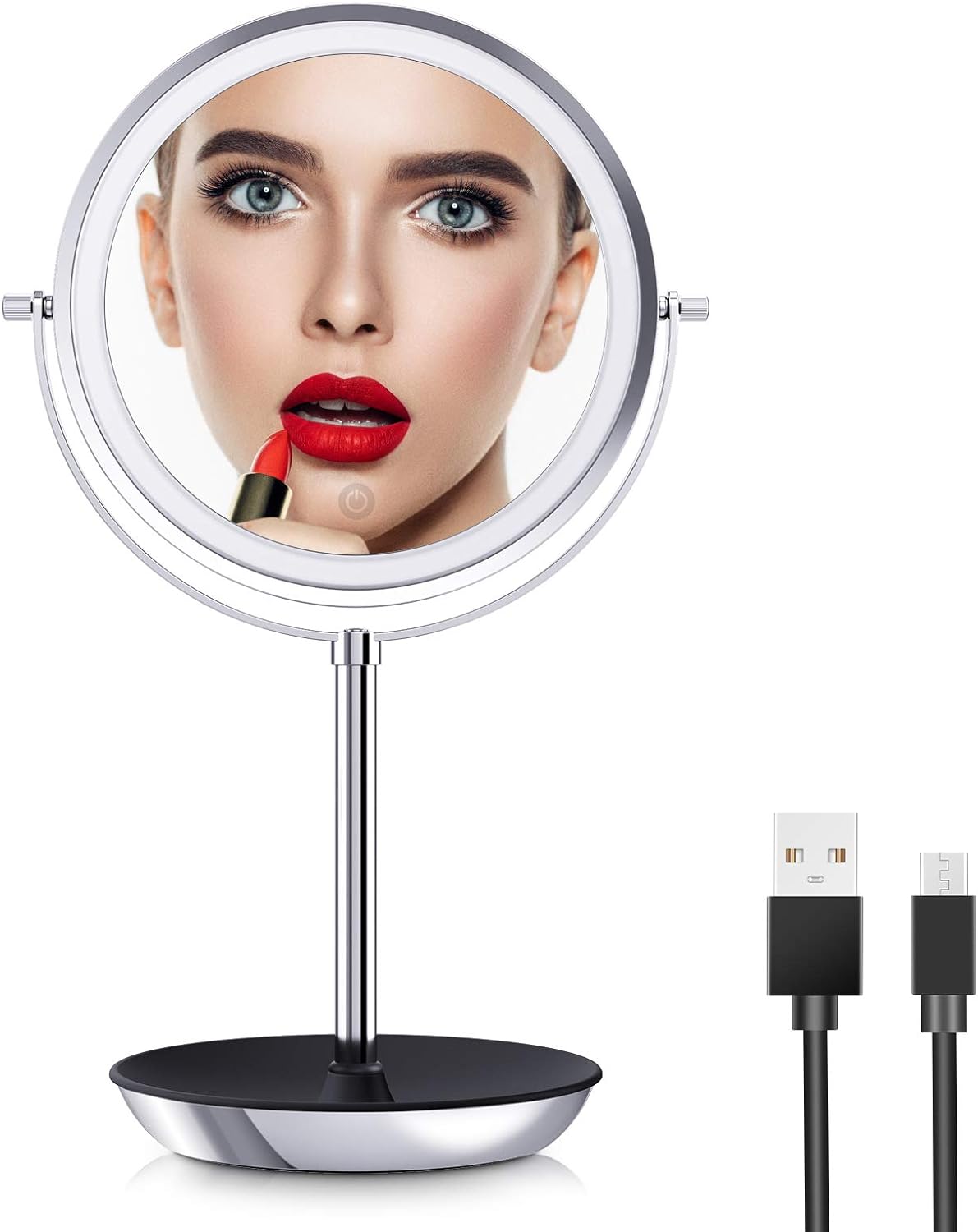 O’Vantage Rechargeable Makeup Mirror with Lights 1X 10X Magnification