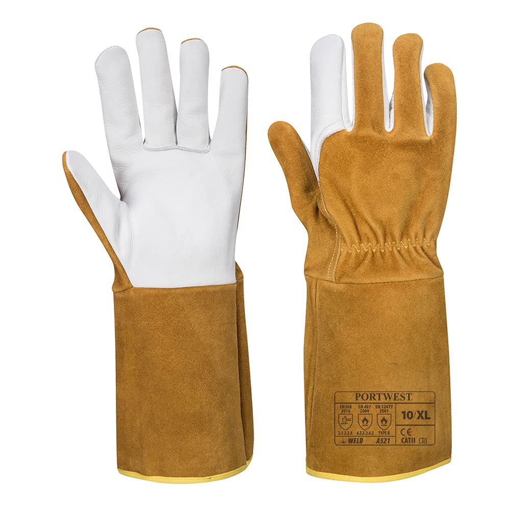 Portwest TIG Ultra Welding Gauntlet, Size: L, Colour: Brown, A521BRRL