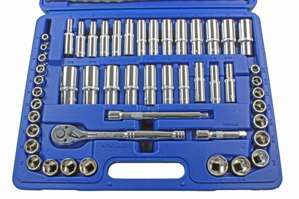 Bergen 3/8"Dr Socket Set Metric/AF Shallow & Deep Sockets 50 Piece B1084