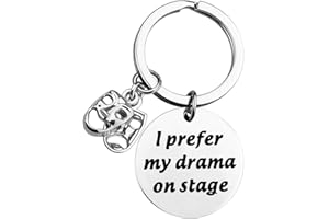 TGBJE Drama Gift I Prefer My Drama On Stage Theater Gift Comedy Tragedy Masks Charm Keychain Drama Teacher Thespian Gift