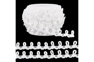 PH PandaHall 20 Yards Buttonhole Ribbon Braid Trim With Button Loops 14mm Corset Braid Cord White Elastic Loop Lace Trim for Costume Crafts Sewing Wedding Bridal Dress Decor