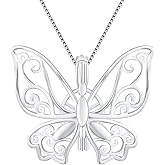 LGSY Butterfly Cage Pendants for Pearl Jewelry Making Sterling Silver, Design Cage Pendants for Women