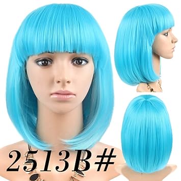 Cyan blue wig Clearance