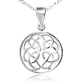 Alexander Castle 925 Sterling Silver Celtic Knot Necklace for Women with 18" Silver Chain & Jewelry Gift Box - 18mm