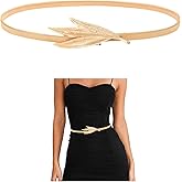 E-Clover Womens Fashion Metal Stretch Waist Skinny Belt Waistband