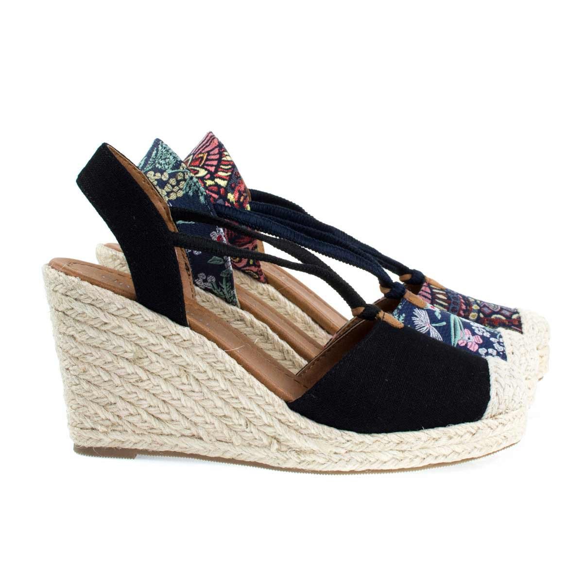 City Classified Women's Cap Toe Espadrille Wedge Sandal