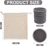 LOPHE Reusable Bamboo Charcoal Makeup Remover Pads 24 Pcs with Mesh Bag view 2