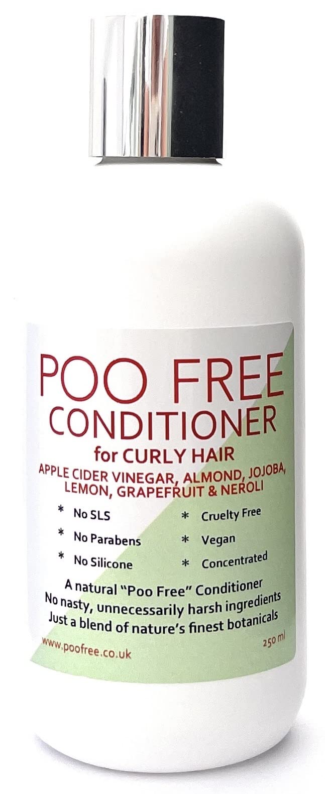 POO FREE Curly Hair Clarifying Conditioner – ACV & Jojoba pH 5.5 Shine Formula – 99% Natural Origin – Silicone-Free Curl Detox – CG Friendly – Anti-Frizz & Definition – Vegan – 250ml