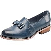 Mona flying Women's Leather Bow Penny Loafer Business Casual Slip on Flat Office Work Shoes for Ladies