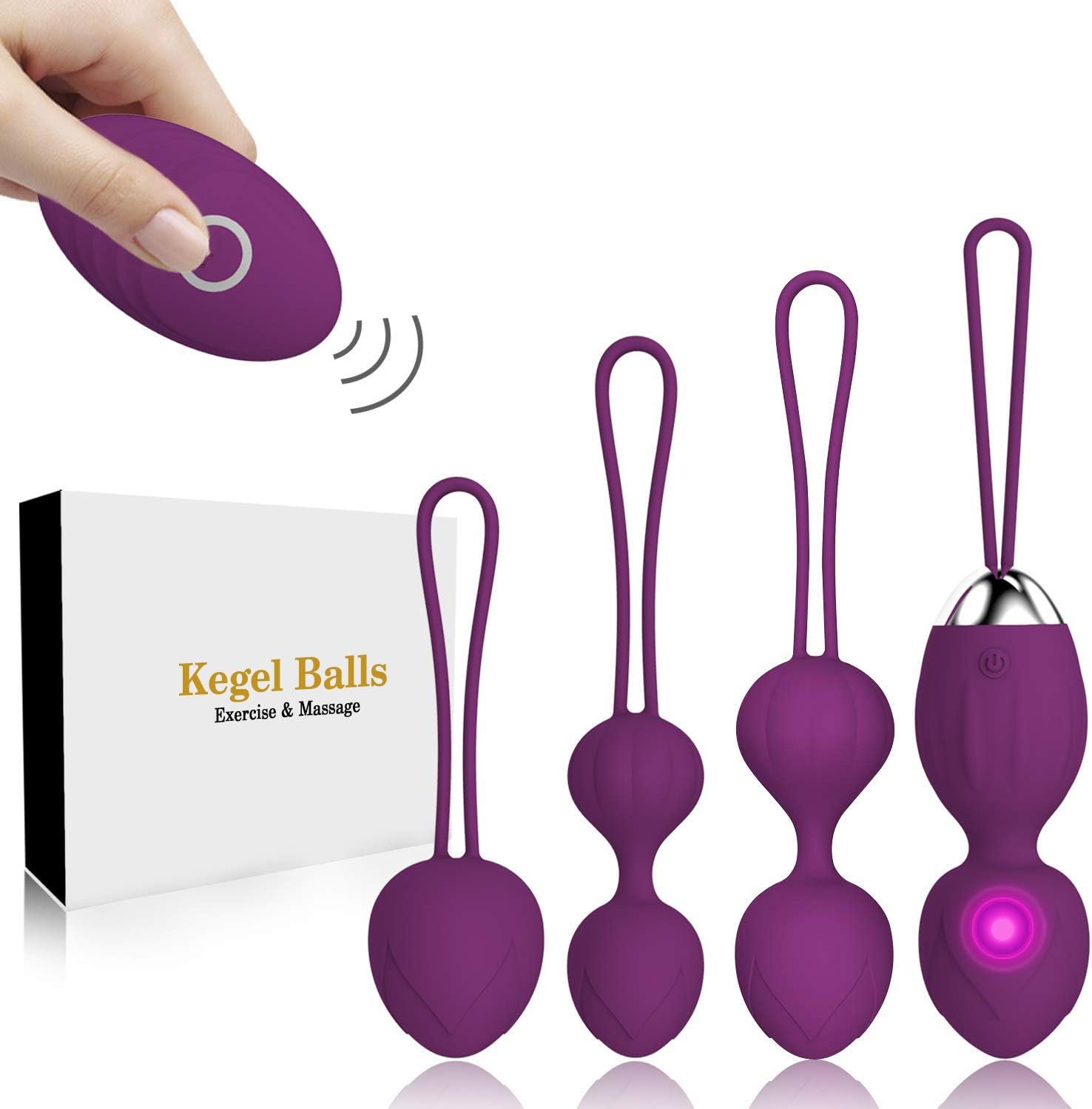 Silicone Vaginal Kegel Balls System Weighted Exercise Training Set, Kegel Exercise Products Electric Small with Feedback, Pelvic Floor Device Exercise Weights Balls Tightening Training Set