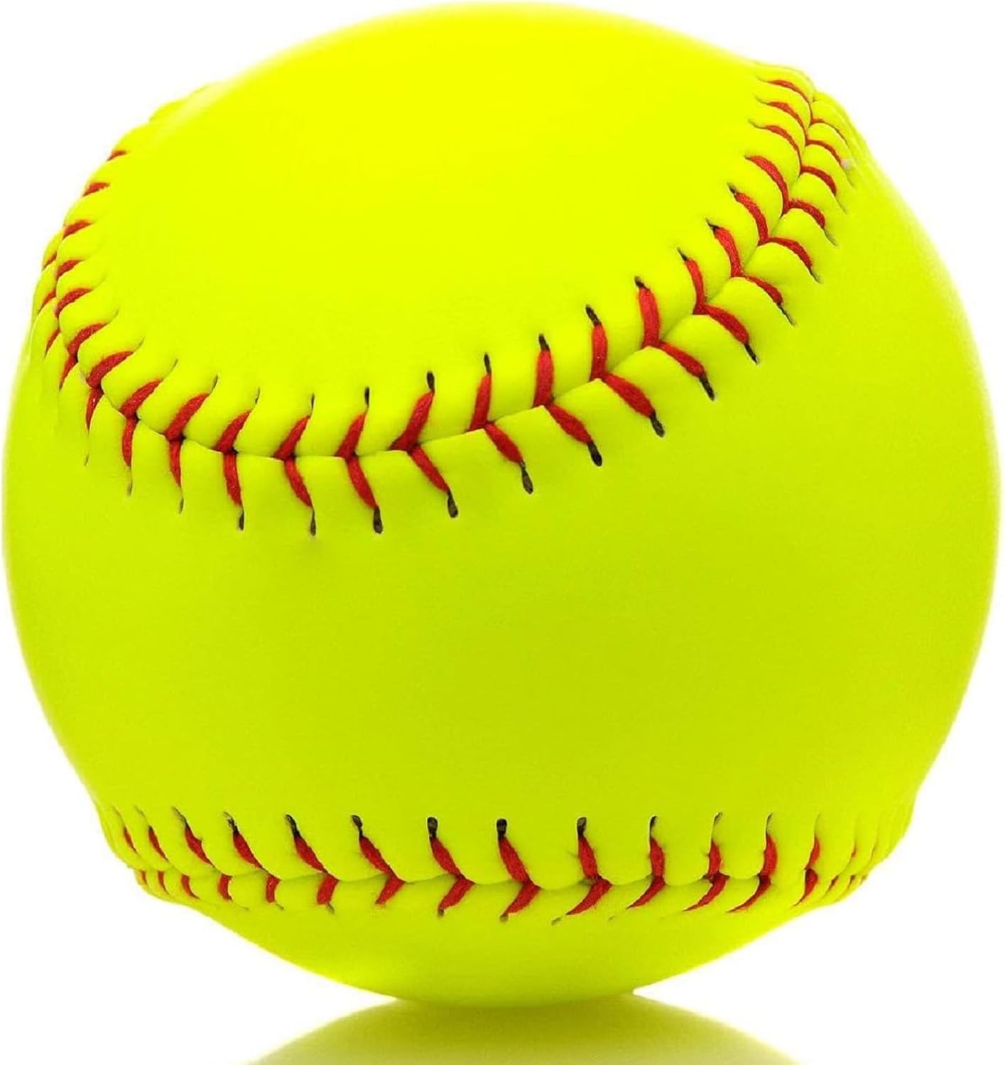 Photo 1 of Rarapop Sports Fastpitch Softballs, 11 Inch Yellow Practice Softball, Unmarked & Leather Covered Training Ball for Games, Practice and Training
