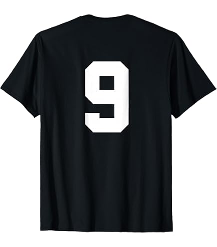 Amazon.com: Number 9 T-Shirt Vintage Nine Tee Sports Design T
