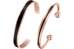 BioMag Copper Bracelet for Women,99.9% Pure Copper Magnetic Bracelet with 3500 Gauss Magnets 6.3''Adjustable Jewelry Gift