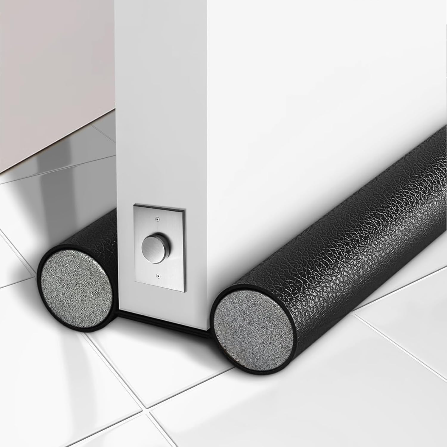 Draft Stoppers - C CELAINER Door Draft Stopper, Under Door Noise Blocker, Sound Light Air Proof Sealer for Bottom of Door, Adjustable Soundproof Insulation Strip Doors Draft Guard 37 inch, Black