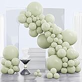 PartyWoo Sage Green Balloons 140pcs Different Sizes of 18 12 10 5 Inch Dusty Boho Green Latex Balloon Arch Kit for Wedding Birthday Dinosaur Jungle Golf Football Theme Party Decorations Green-F32