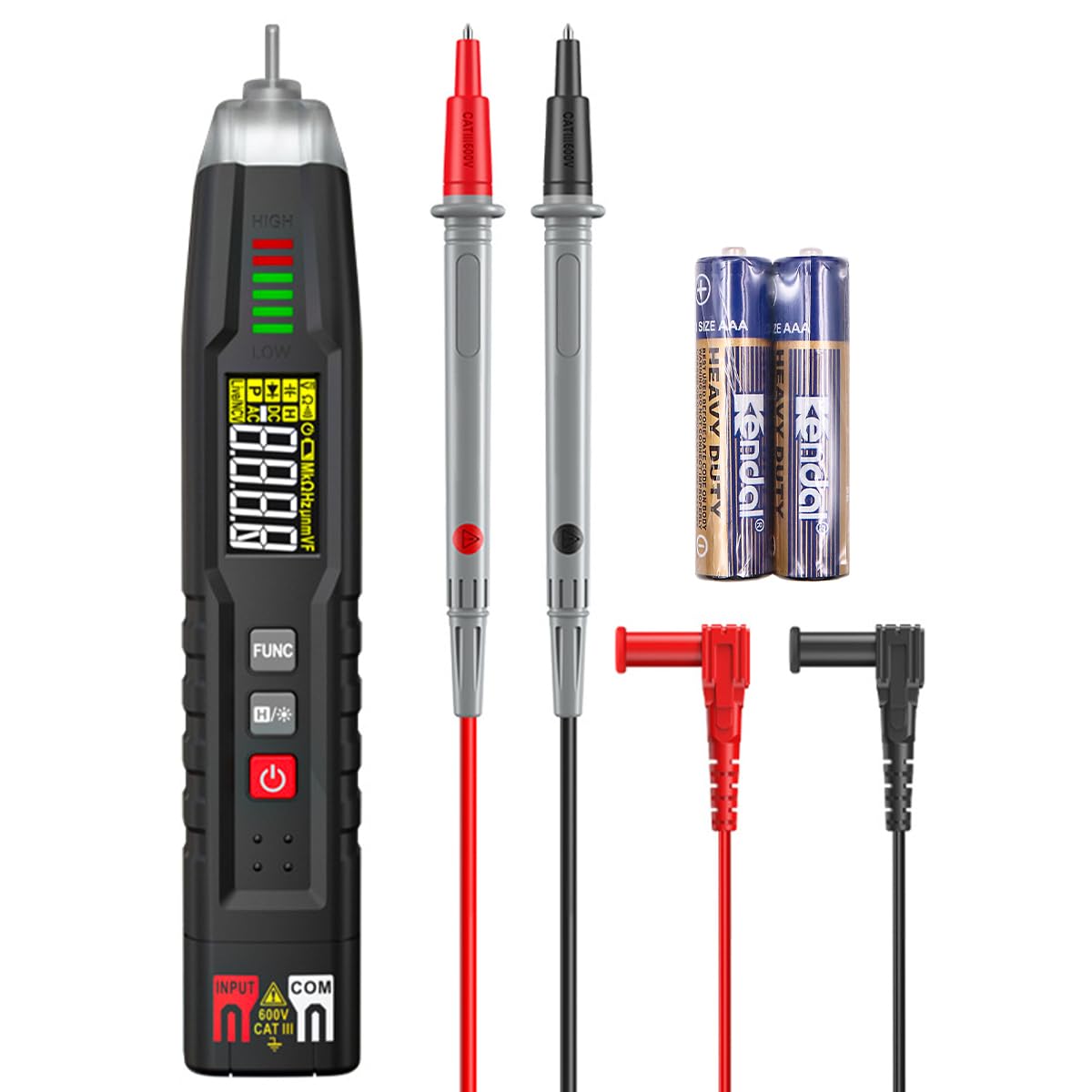 CENPEK Non-Contact Digital Voltage Tester 600V AC/DC Voltage Test Multifunctional Electric Tester with Live Detection Diodes Capacity Continuity etc