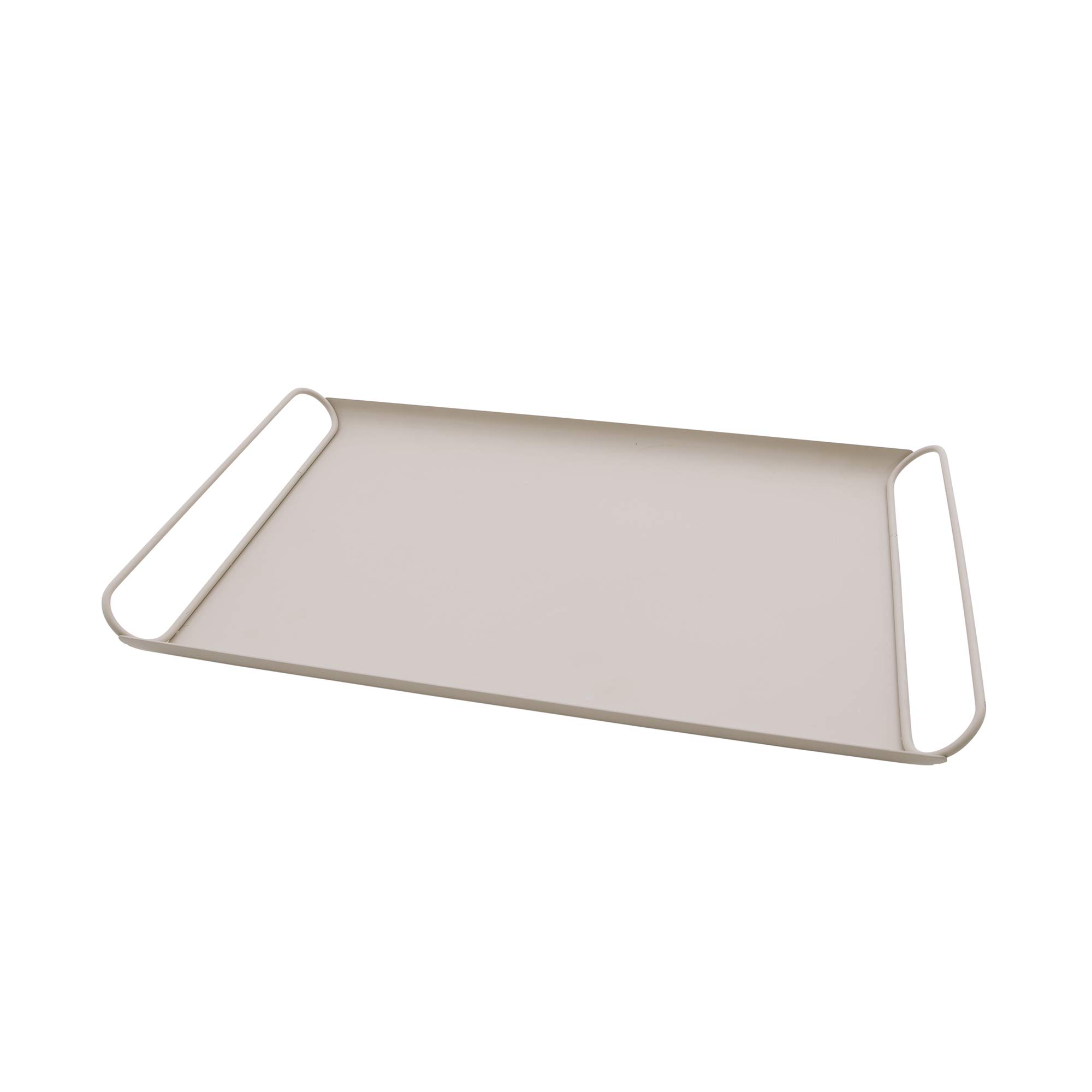 Point-Virgule Metal Serving Tray with Handles, Trendy Decorative Tray for Kitchen, Powder Pink Satin 45 x 29.3 x 4 cm