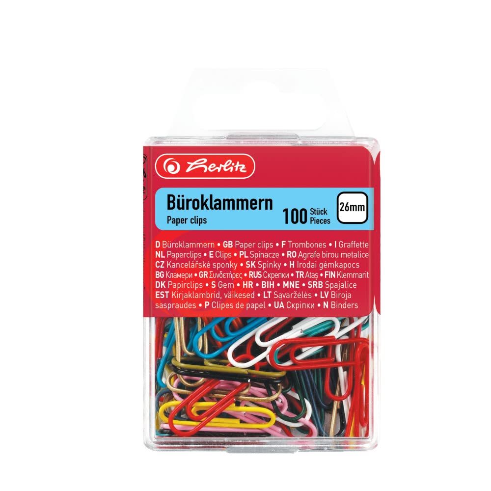 Herlitz 26 mm Paper Clips - Assorted