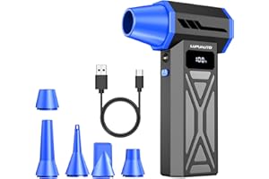 Compressed Air Duster, 130000RPM Electric Air Duster Turbo Fan for Cleaning Keyboard & PC, 4 Gears Adjustable Rechargeable Co