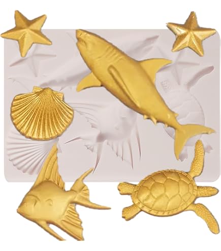 Dolphin Shark Chocolate Candy Silicone Mold 4 Pcs - Ocean Theme Fondant Mold For Cake Decorating, Resin Crafts - View #8
