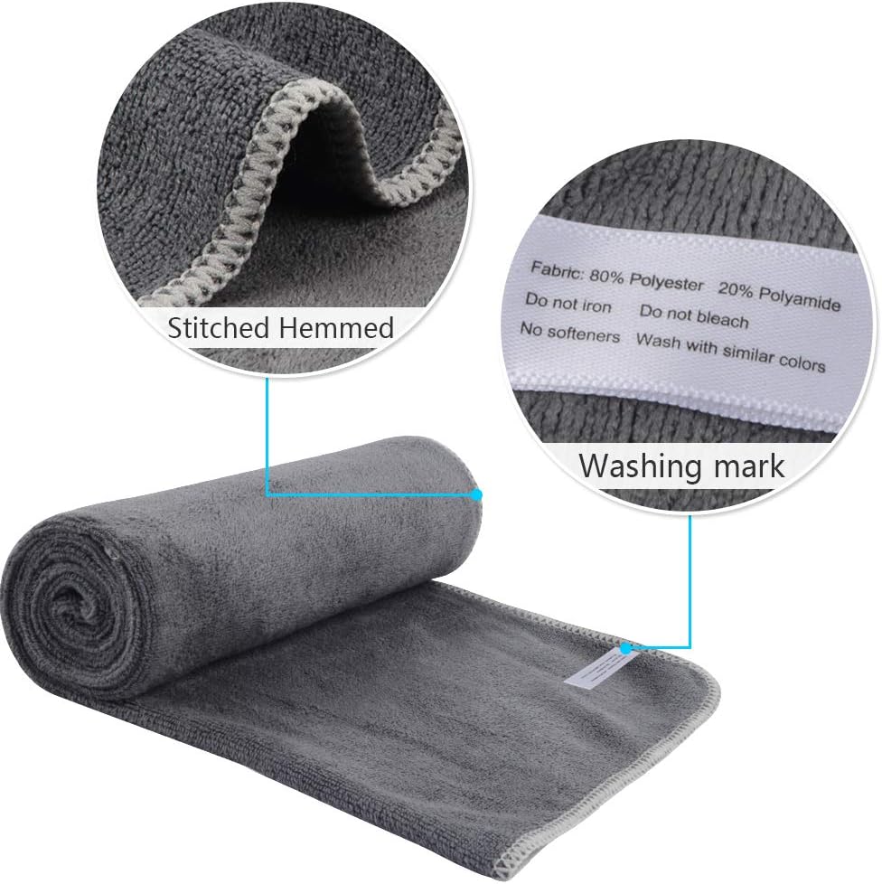 VIVOTE Gym Towels Microfibre Men Sports Towel Super Absorbent Workout Sweat Towel Ultra Soft Multi-Purpose Man Women Workout Travel Camping Hiking Yoga 4 Pack 40 X 80 CM (Grey) - Image 4