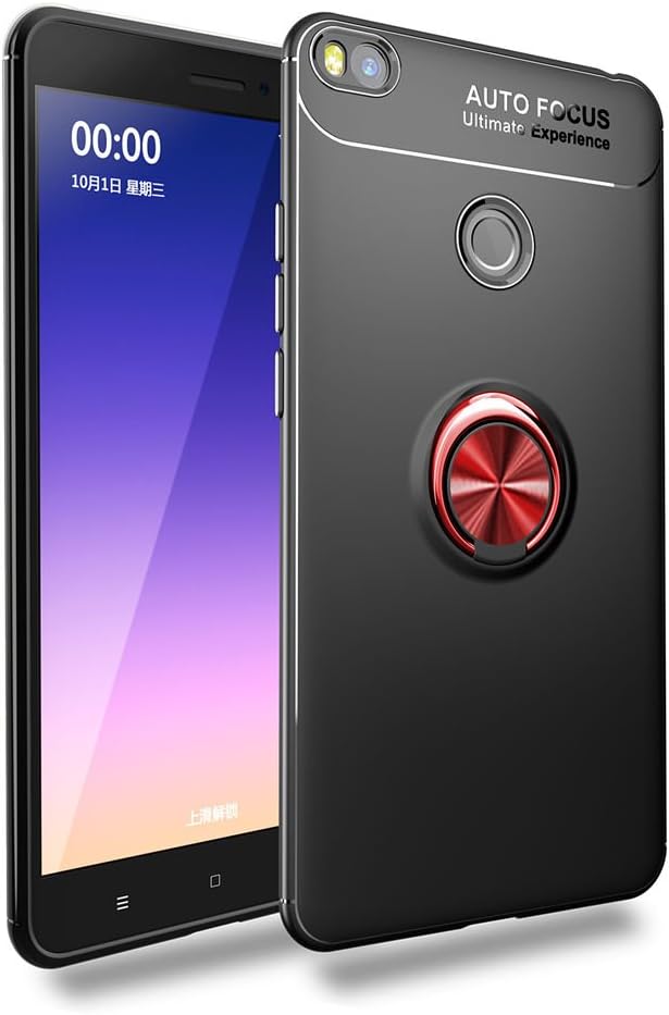 Xiaomi Mi Max 2 Case,JYZR Xiaomi Mi Max 2 360 Degree Rotating Finger Ring Stand Case and Air Vent Magnetic Car Mount case Cover for Xiaomi Mi Max 2,Red