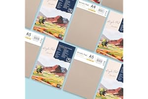 Multi-Media Art Pad, A5 Watercolor Paper Sketchbook for Acrylic, Oil & Watercolor Painting, Heavyweight Spiral Bound Artist B